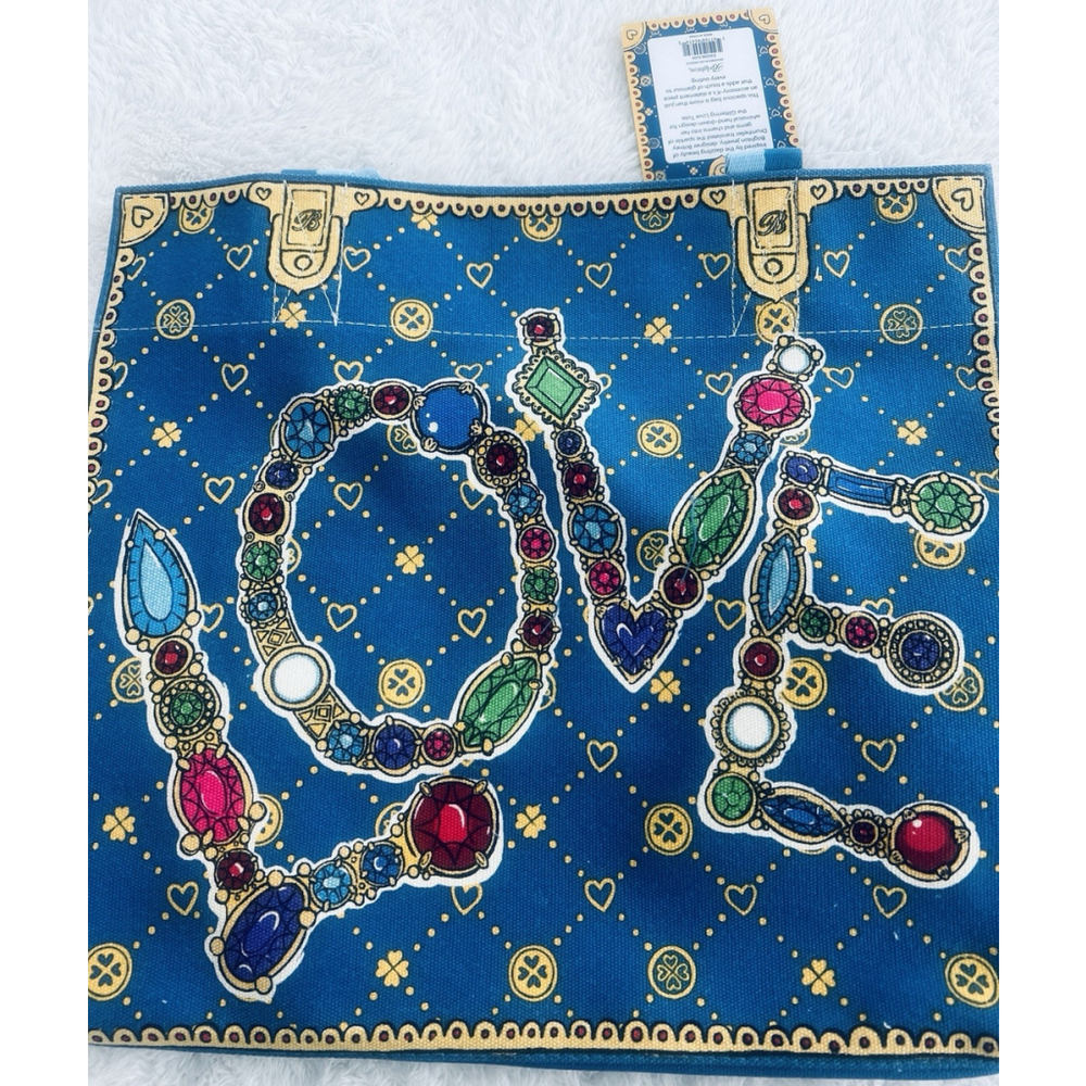 Brighton LOVE Glittering Holiday Limited Edition Large Canvas Tote Bag NWT - Picture 11 of 16